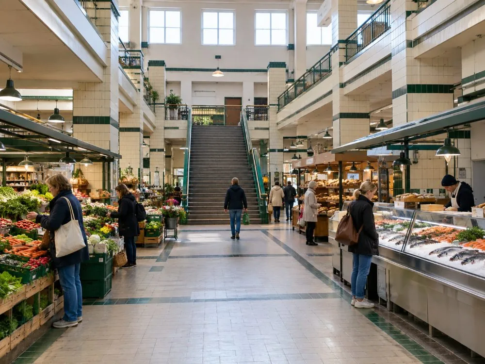 La planta de alimentos del Mercado de Hakaniemi