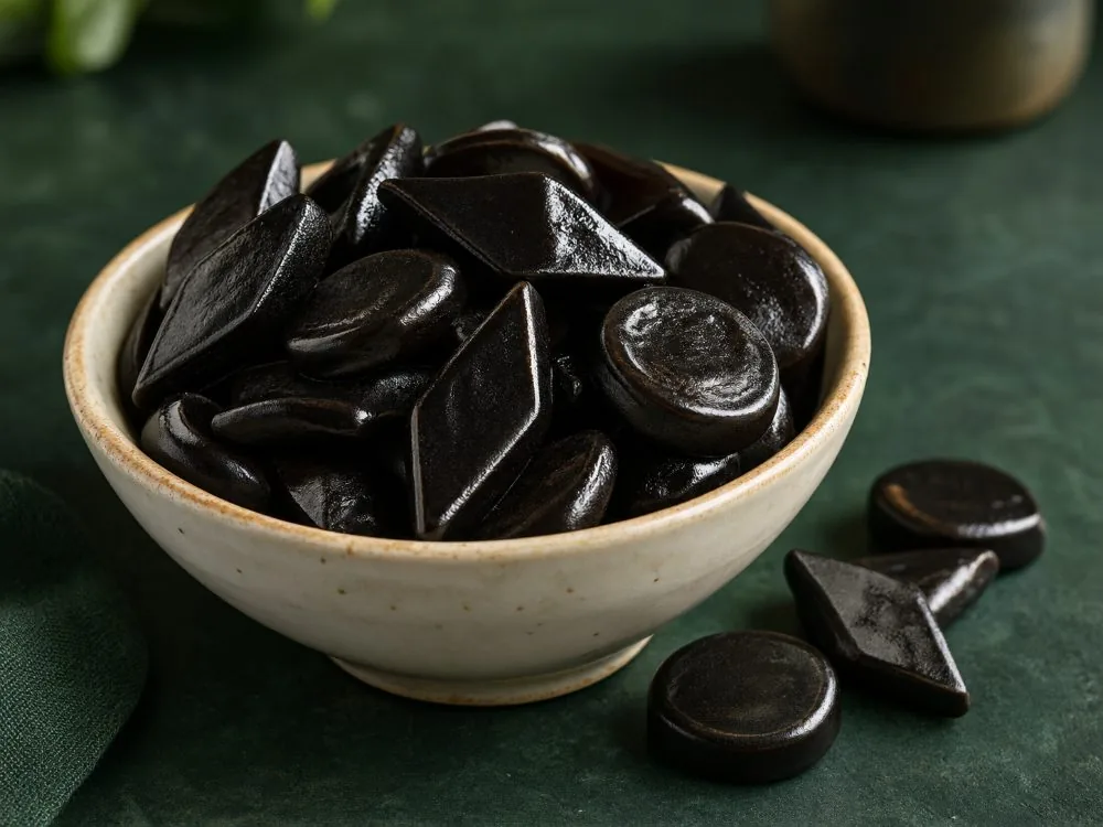 Finnische salzige Lakritzbonbons, aromatisiert mit Ammoniumchlorid